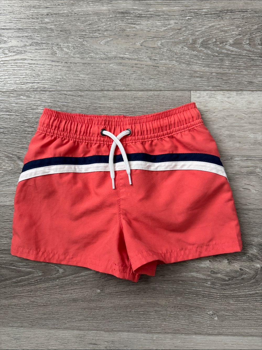 Carter's Coral Swim Trunks with Navy and White Stripes Size 3T